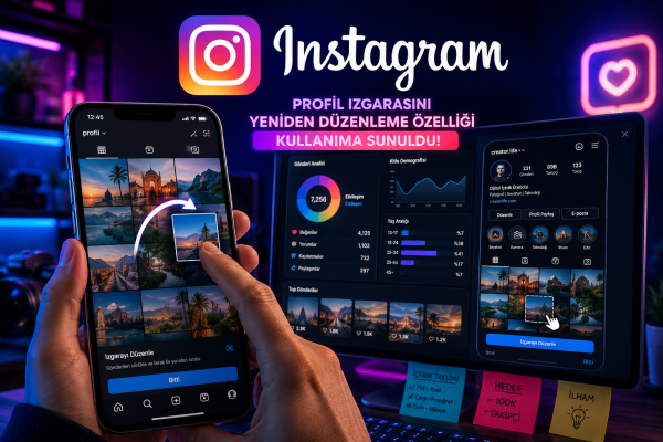 Instagram profil ızgarasını yeniden düzenleme özelliği